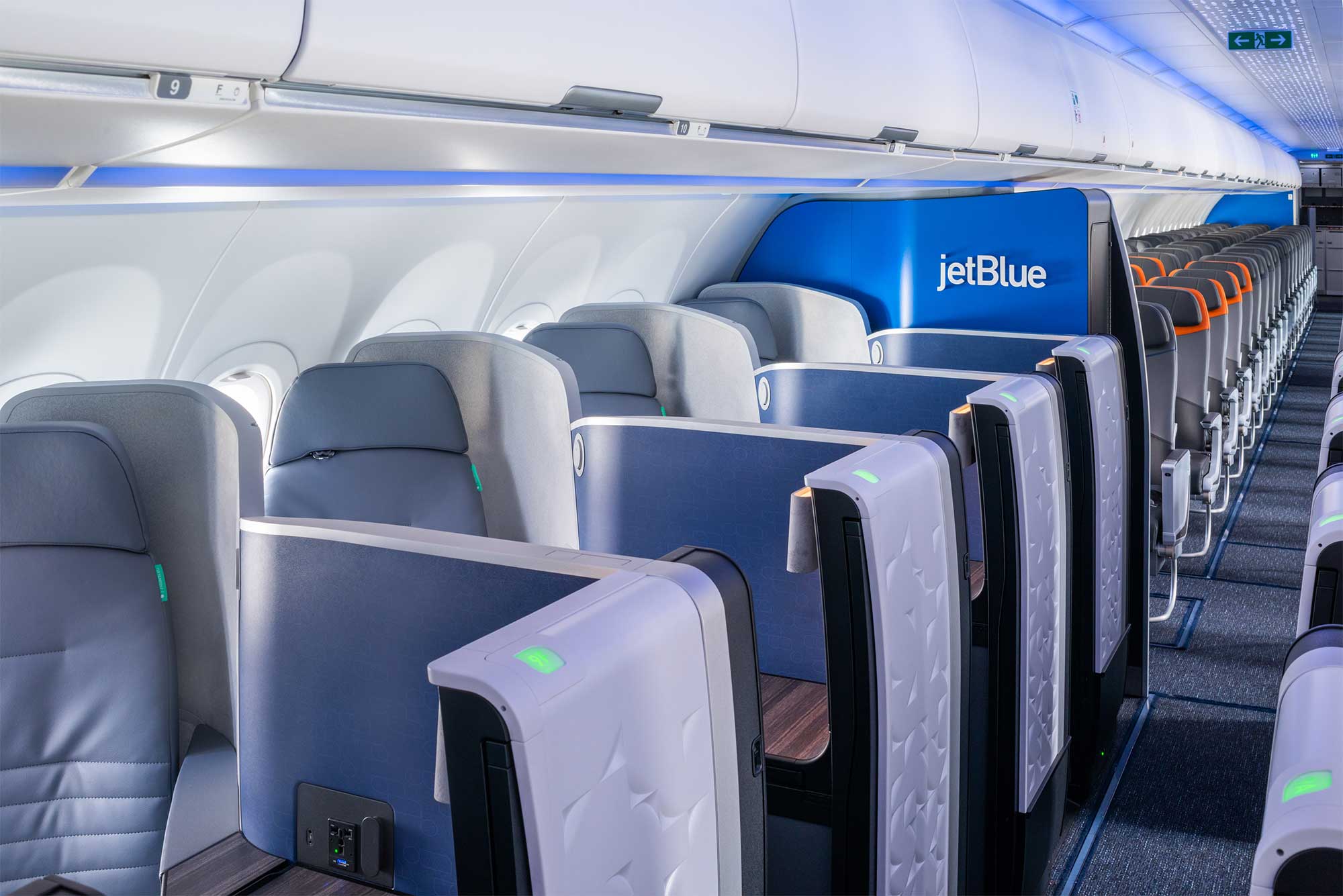 Line of JetBlue Mint suites.