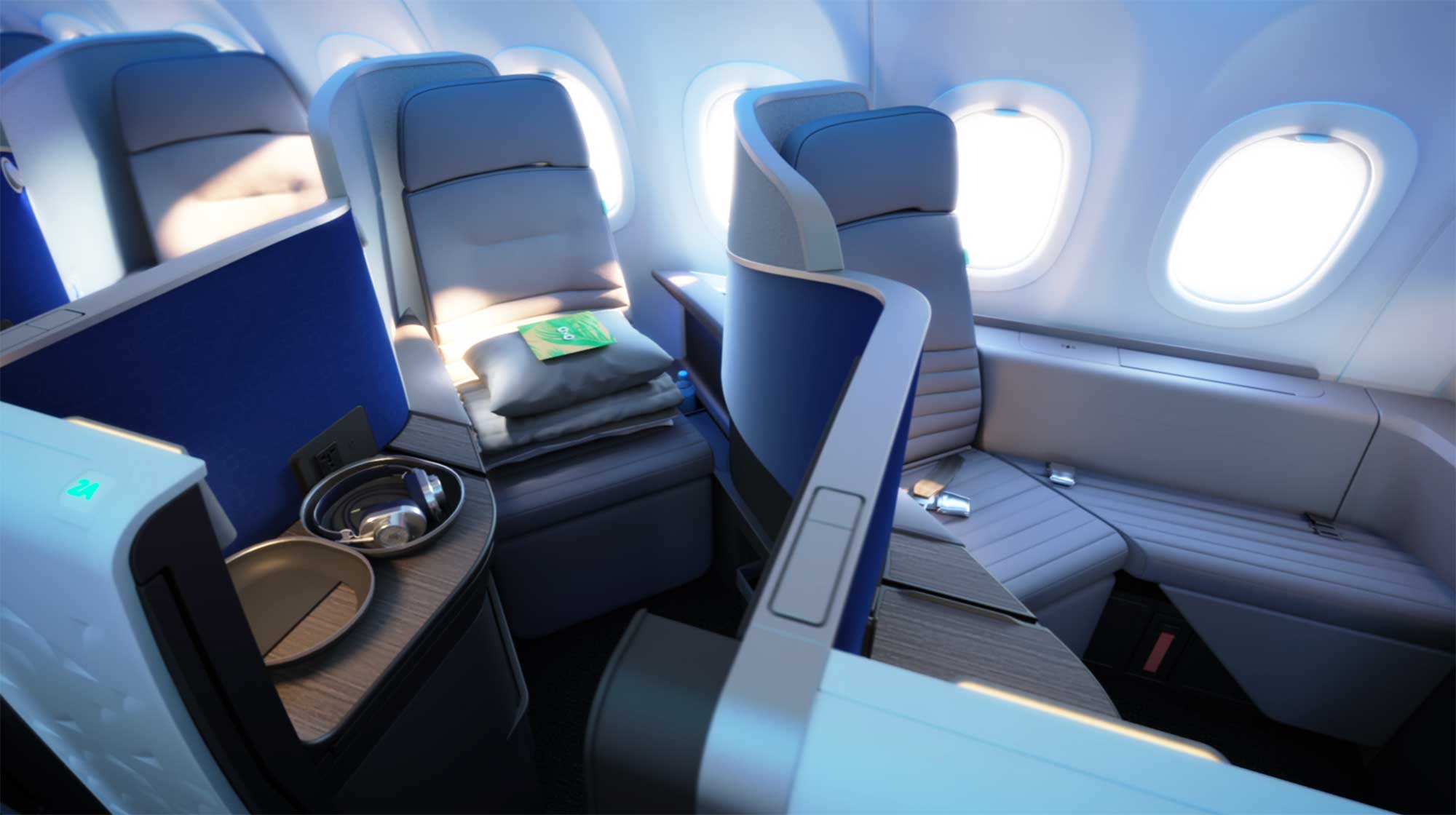 JetBlue seat and enclosure.