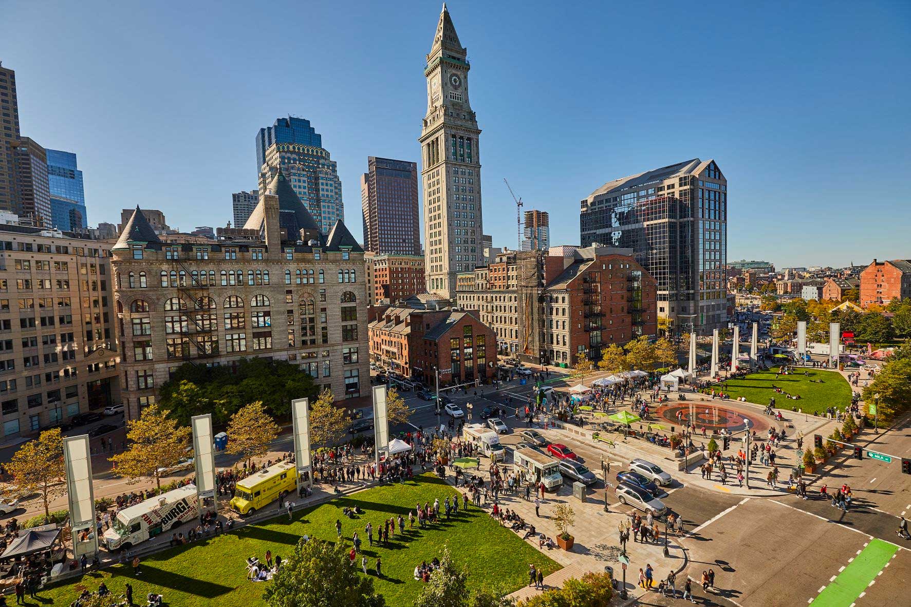 Greenway in downtown Boston.