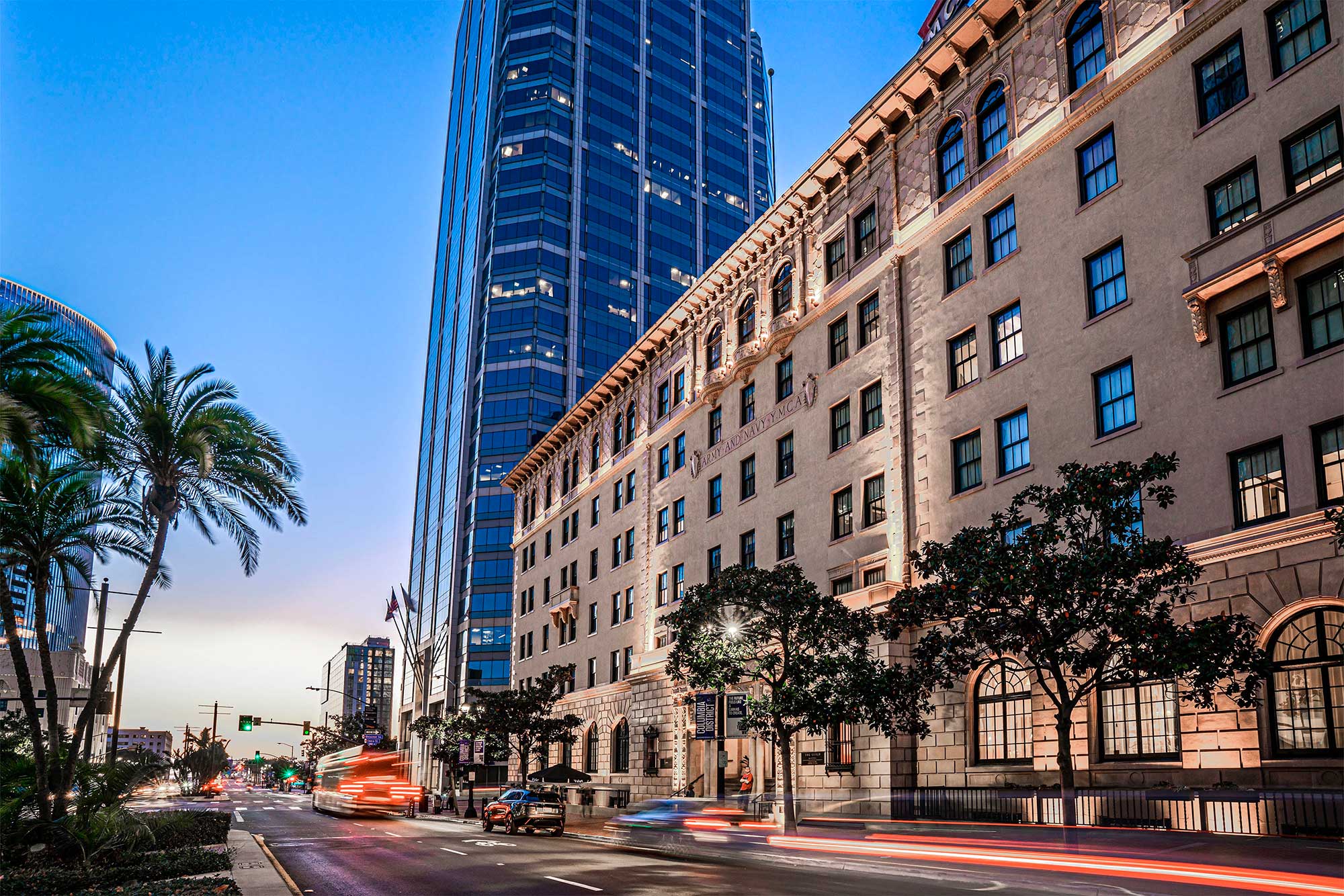 Exterior of The Guild Hotel in downtown San Diego.