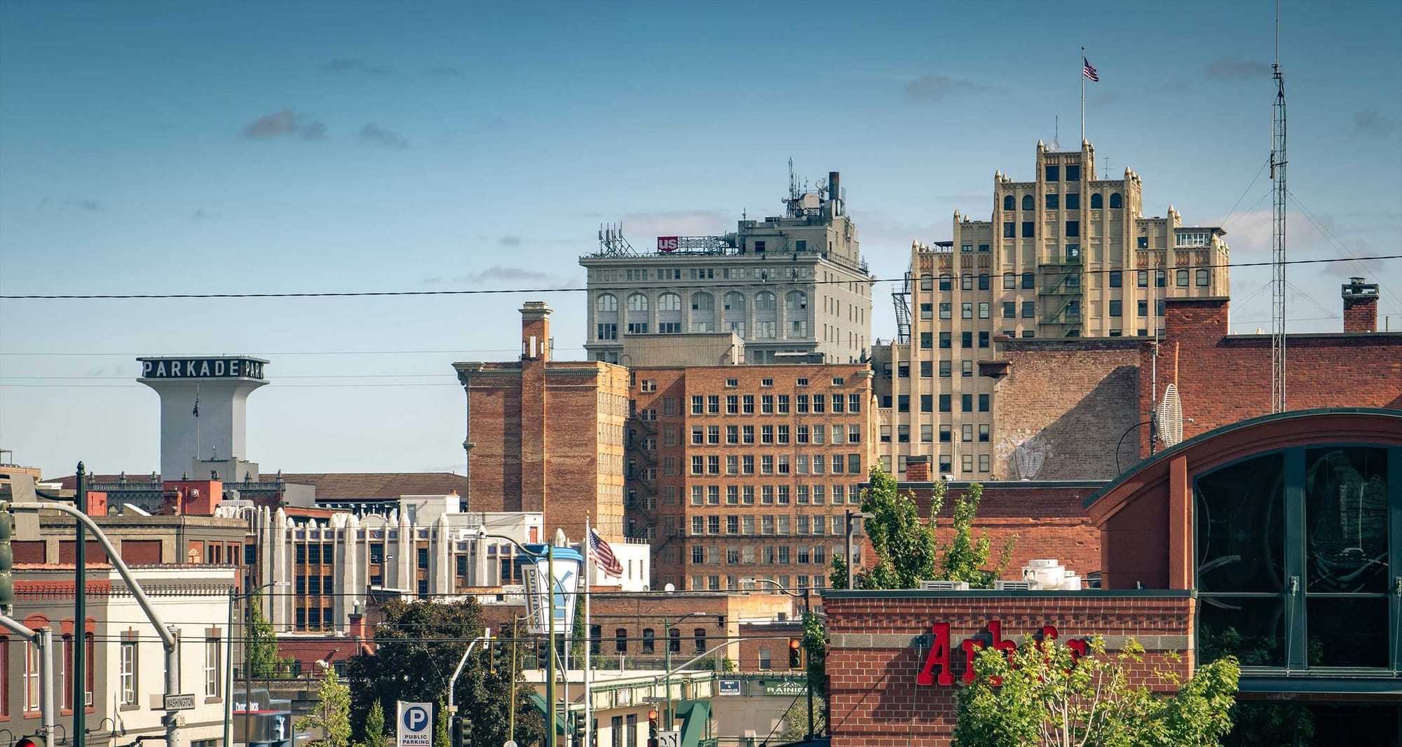 Spokane city skyline.