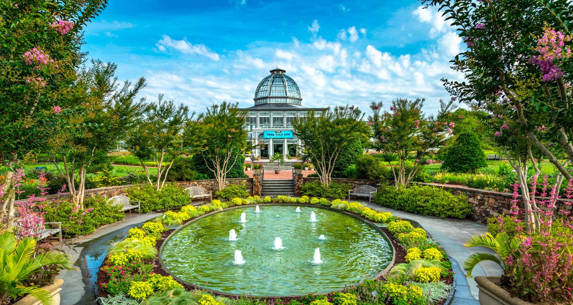 Colorful botanical garden.