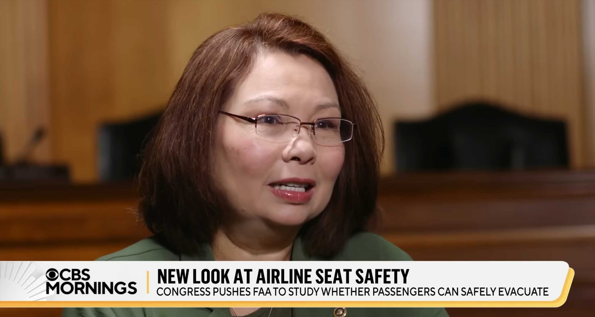 Still of Senator Duckworth on CBS Mornings news program.