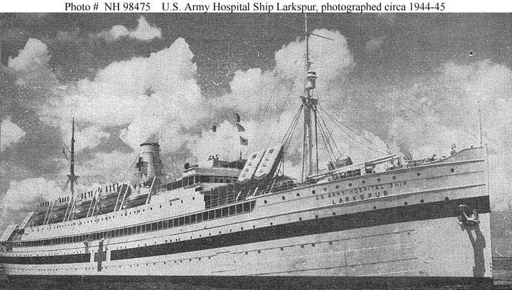 Hospital ship at sea.