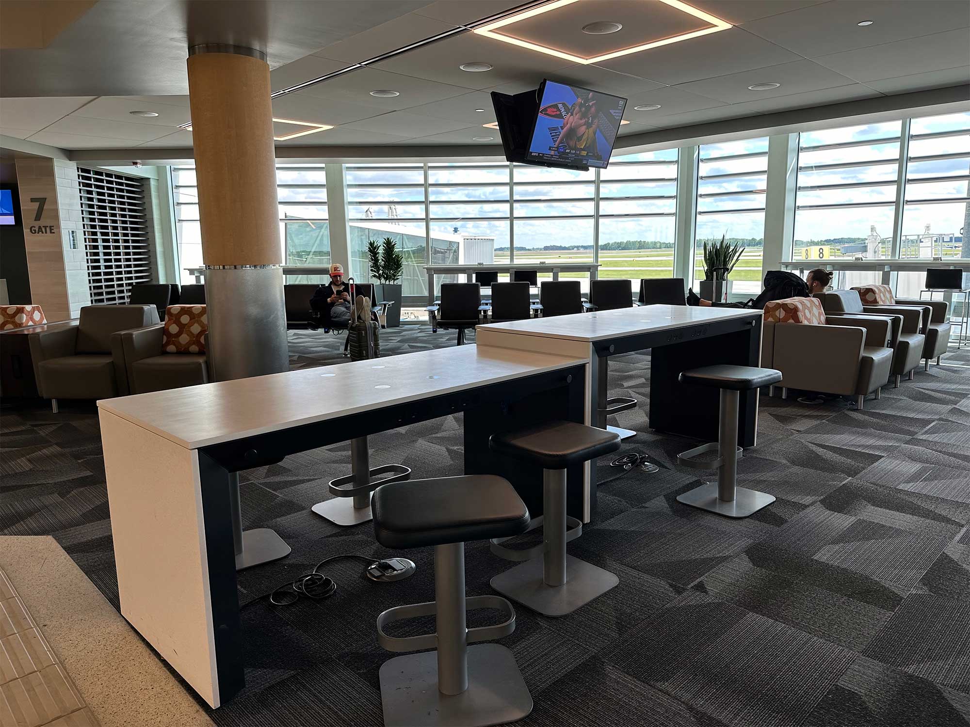 Seating area in airport gate.