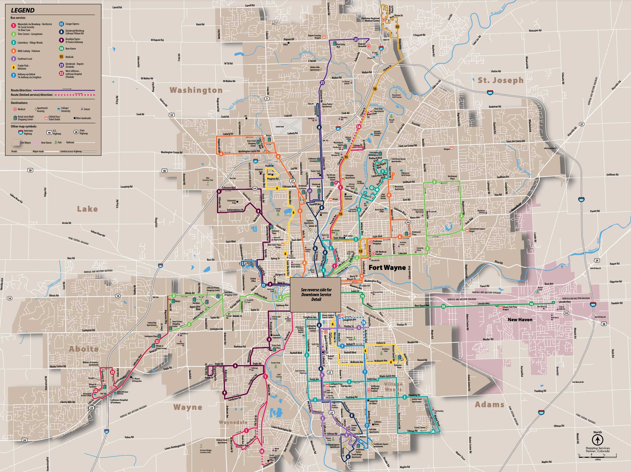 Bus route map.